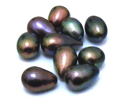 Black 7-8mm Half Drilled Drop Single Pearls